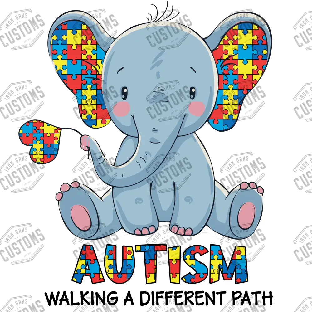 Autism Awareness Elephant Ready To Press Dtf