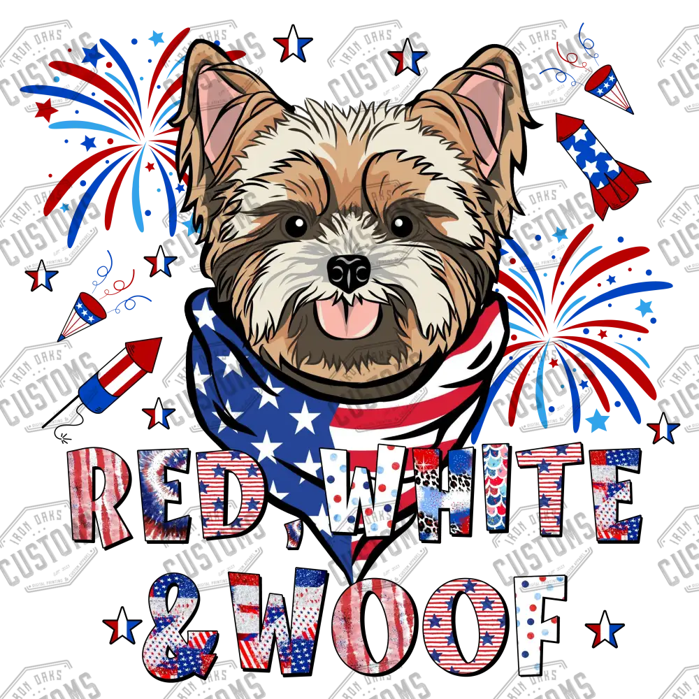 Red White And Woof Ready To Press Dtf