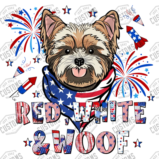 Red White And Woof Ready To Press Dtf